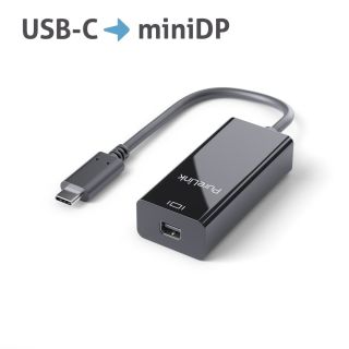 Premium Aktiver 4K USB-C / mini DisplayPort Portsaver Adapter ? schwarz