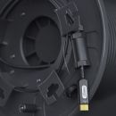 Gepanzertes 4K HDMI 2.0b Glasfaserkabel mit mobiler Spule - 30.0m, Schwarz