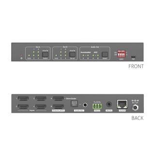 4x2 4K 18Gbps HDMI Matrix mit Scaler und Audioauskopplung