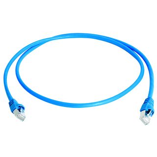 Mini patch cord S/FTP Cat.6A, 2,5m MP8 FS500, LSZH, blau, 1:1 (Telegrtner L00002A0282)