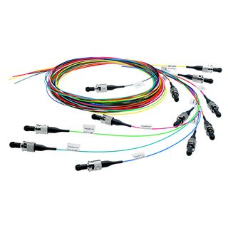 Faserpigtail-Set E9/125, 12 Farben Steckverbinder LC/APC  grn, L=2m (Telegrtner L00879A0017)