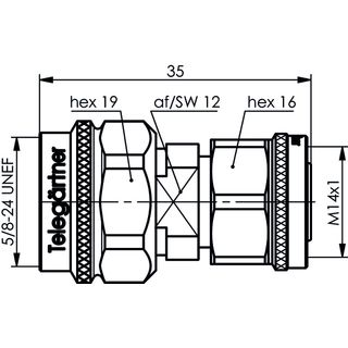 Adapter N - 2.2-5 Push-Pull, 50 Ohm (m-m) (Telegrtner J01027A0037)