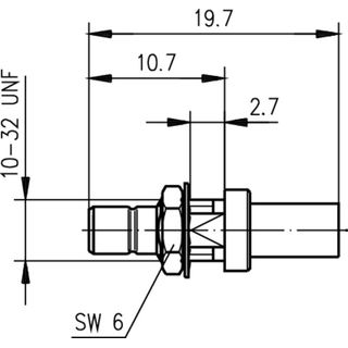 SMB-Einbaustecker Cr/Cr Au G7 (RG-316/U) (Telegrtner J01160A0391)