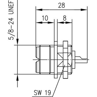 UHF-Einbaubuchse lt Einbau von vorne (Telegrtner J01041C0001)