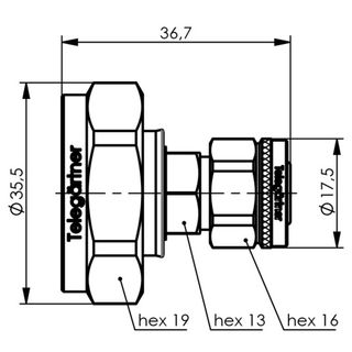 Adapter 7-16 - 2.2-5 (PP) (m-m) (Telegrtner J01122A0031)
