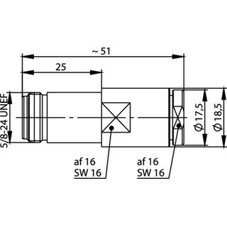 N-Kabelbuchse 50 Ohm, IP67 Low Loss 400 Kabel, Feldmontage-Type (Telegrtner J01021A0207)
