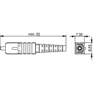 SC-Stecker, Multimode, Keramik, trkis fr Kabelmontage  2,6-3,0mm (Telegrtner J08080A0046)