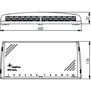 Mini-Verteiler MPD12-HS K, geschirmt Cat.6A (tiefgest. n. ISO/IEC) alpinwei (Telegrtner J02022A0052)