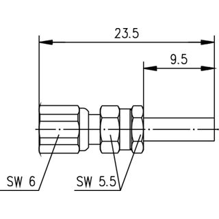 SMC-Kabelbuchse Cr Au RG-178B/U, RG-196A/U (Telegrtner J01171A0001)