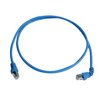 Patchkabel S/FTP Cat.6A (ISO/IEC), 1,0m MP8 FS500, LSZH, 1x90, blau, 1:1 (Telegrtner L00000A0198)