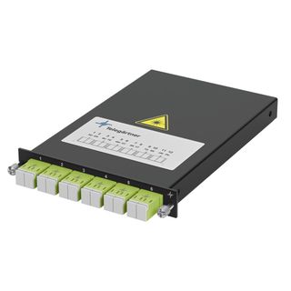 HD3-ES Splei-Modul 0,5HE 6xLC D OS2/APC grn mit Spleikassette, 12xPIGT9/125 OS2 (Telegrtner H02050A4082)