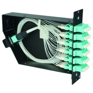 FanOut-Modul with 6xLC Quad MM aqua type A, 2xMPO male with FanOut 12x50 OM3 (Telegrtner H02050F4221)
