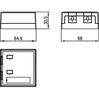 Modul-Aufn. 2-fach Ap compact 68x64 alpinwei,Shutter,Beschr.-Fenster (Telegrtner H02000A0072)