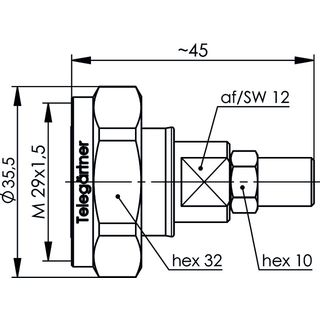 7-16 Kabelstecker 50 Ohm G1 (RG-58C/U); G5 (RG-223/U); G6 (Telegrtner J01120C0070)
