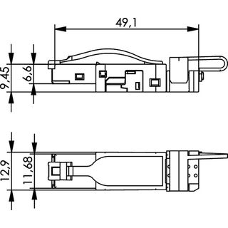 STX IP20 RJ45 Stecker, feldkonf. AWG22-26 Cat.6 Class EA (ISO) schwarz (Telegrtner J80026A0003)