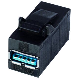 USB-Keystone 3.0 (f-f) Typ A RAL 9005 (Telegrtner J00029A0108)