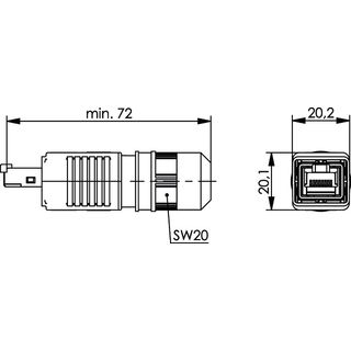 STX V4 RJ45 Steckerset, feldkonf. AWG22-26 Cat.6 Class EA (ISO) BP m. Knickschutz (Telegrtner J80026A0016)