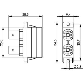 ST/SC Duplex Adapter Single- u. Multimode Keramikhlse, Metallgehuse (Telegrtner J08082A0007)