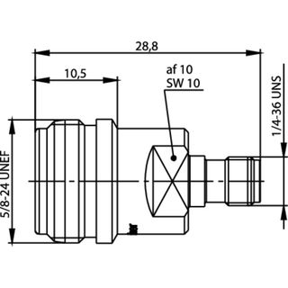 Messadapter N-SMA, 50 Ohm (f-f), 18 GHz (Telegrtner J01027T0017)