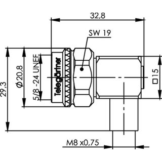 Winkeladapter N-FME 50 Ohm (M-M) (Telegrtner J01027C0020)