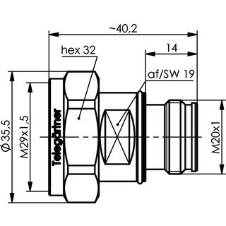 Adapter 7-16 - 4.3-10, 50 Ohm (m-f) (Telegrtner J01122C0017)