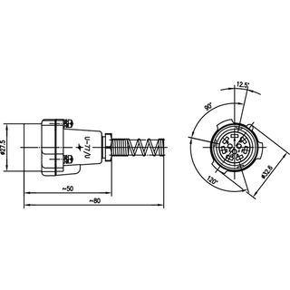 NF-Kabelstecker U-77/U; =7,5mm mit St.-Bajonett und Pom-Rckteil (Telegrtner J00014A0585)