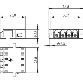LC/APC Quad Kupplung Singlemode Keramikhlse, Kunststoffgeh. grn (Telegrtner J08071A0029)