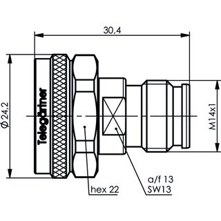 Adapter 4.3-10 (PP) auf 2.2-5 (m-f) (Telegrtner J01443A0008)