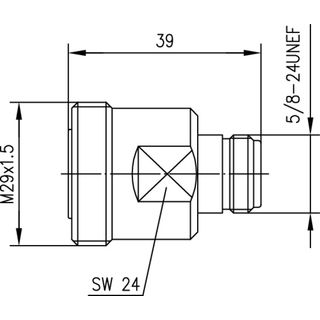 Adapter 7-16 - N, 50 Ohm (f-f) (Telegrtner J01122A0008)