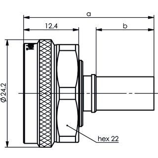 4.3-10 Kabelstecker Crimp/Crimp Push-Pull G5 (RG-223/U, RG-400/U) (Telegrtner J01440A3031)