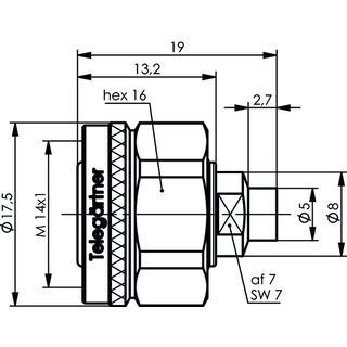 2.2-5 Kabelstecker Hand Screw G10 (UT-141) (Telegrtner J01460A2003)