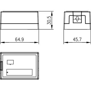 Modul-Aufn. 1-fach Ap compact 46x64 alpinwei,Shutter,Beschr.-Fenster (Telegrtner H02000A0071)