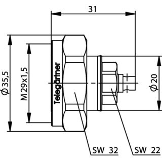 7-16 Kabelstecker lt 50 Ohm G10 (UT-141) (Telegrtner J01120C0074)