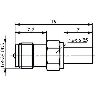 R-SMA Kabelbuchse Reverse Au G7 (RG-316/U) (Telegrtner J01151R0031)