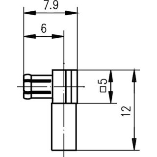 MCX-Kabelwinkelstecker Cr Au G3 (RG-178B/U) 707 (Telegrtner J01270A0201)