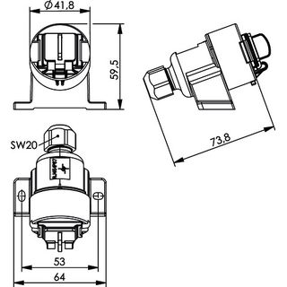 STX V6 AP-Dose RJ45 Modul A Cat.6A (ISO/IEC) (Telegrtner J00020A0436)