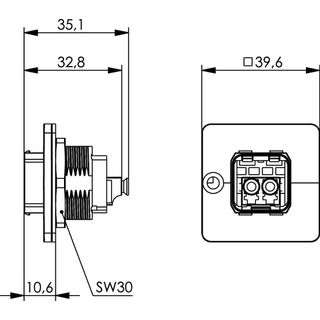 STX V14 Zentralverschr.-Flanschset LC-D Kupplung MM M (Telegrtner J88074A0008)