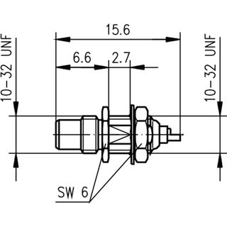 SMC-Einbaustecker Einbau von vorne 50 Ohm Au (Telegrtner J01170A0001)