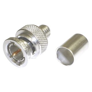 DAMAR & HAGEN BNC Crimp-Kabelstecker, gerade, nickelfarben