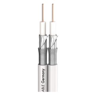 SAT-KABEL HD/UHD/DIGITAL PROFESSIONAL SC-ASTRAL HD/UHD; 2 x 0,80; PVC; 75 O; weiß