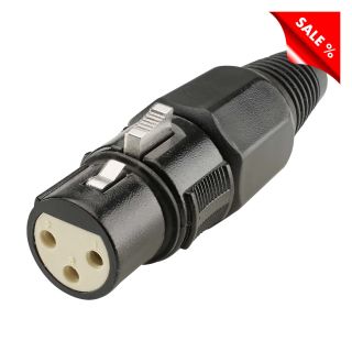 XLR, 3-pol , Metall-, Lttechnik-Kabelbuchse, gerade