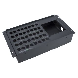 Sommer cable Stagebox-Leergehäuse, 19“ BB-SERIES, 40 Bohrungen/1 x Multipinblech-Stanzung, 6 HE, Breite: 483 mm, anthrazit RAL7016