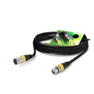 Mikrofonkabel SC-Carbokab 225, 2 x 0.25 mm | XLR / XLR, NEUTRIK | 10,00m | schwarz | gelb