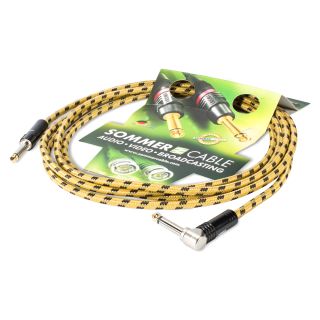 Instrumentenkabel SC-Classique, 1  x  0,50 mm² | Klinke / Klinke 90°, HICON | 3,00m | gelb
