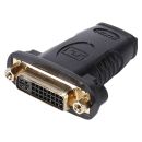 Adapter | HDMI female/DVI female gerade, schwarz