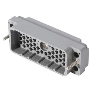 EDAC EDAC, 56-pol , Kunststoff-Einbaustecker, gerade/Kontaktträger mit Mutter, grau