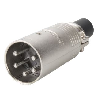 Amphenol EP-Steckverbinder, 5-pol , Metall-, Löttechnik-Kabelstecker, verzinnte(r) Kontakt(e), gerade, silbergrau