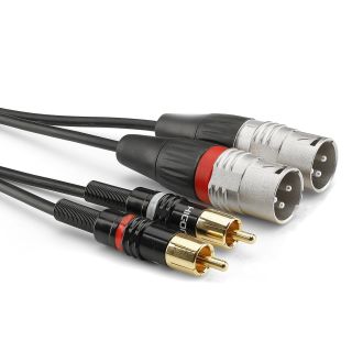 Instrumentenkabel | 2 x XLR / 2 x Cinch, HICON | 1,50 m