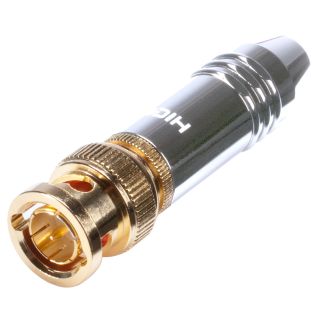 HICON BNC, 2-pol , Metall-, Löttechnik-Kabelstecker, vergoldete(r) Kontakt(e), gerade, gold
