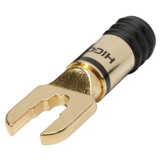 HICON Kabelschuh, 1-pol , Metall-, Schraubkontakt-Kabelstecker, vergoldete(r) Kontakt(e), gerade, gold